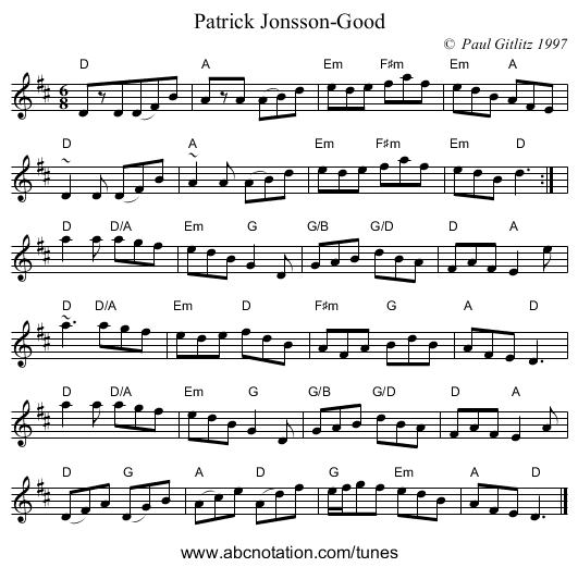 Patrick Jonsson-Good - staff notation