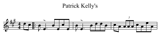 Patrick Kelly's - staff notation