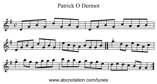 Patrick O Dermot - staff notation
