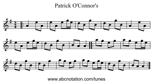 Patrick O'Connor's - staff notation