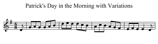 Patrick's Day in the Morning with Variations - staff notation