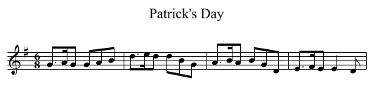 Patrick's Day - staff notation