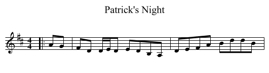 Patrick's Night - staff notation