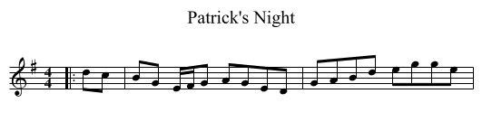 Patrick's Night - staff notation