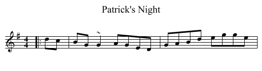 Patrick's Night - staff notation