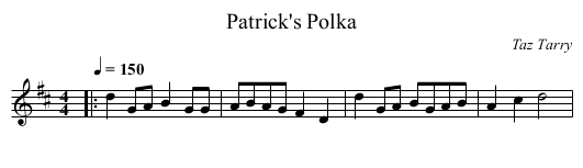 Patrick's Polka - staff notation