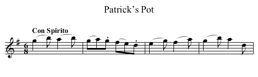 Patrick’s Pot - staff notation