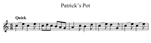 Patrick’s Pot - staff notation