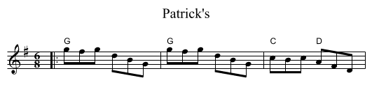 Patrick's - staff notation