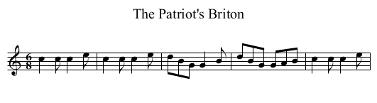 Patriot's Briton, The - staff notation