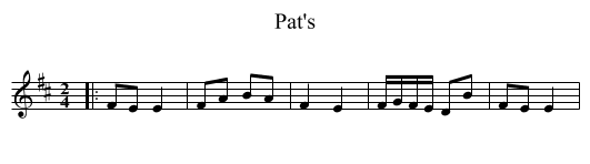 Pat's - staff notation