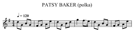 PATSY BAKER (polka) - staff notation