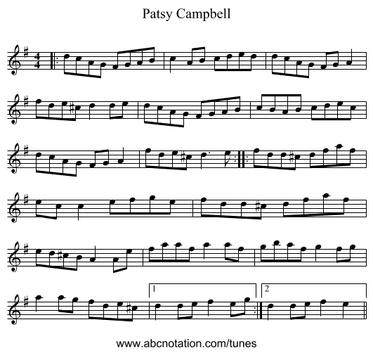 Patsy Campbell - staff notation