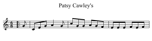 Patsy Cawley's - staff notation