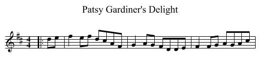 Patsy Gardiner's Delight - staff notation