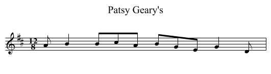 Patsy Geary's - staff notation