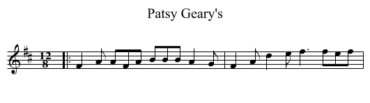 Patsy Geary's - staff notation