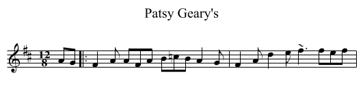 Patsy Geary's - staff notation