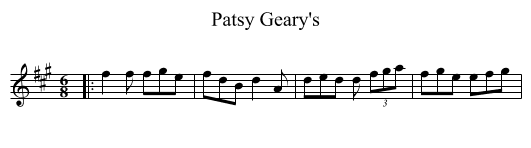 Patsy Geary's - staff notation