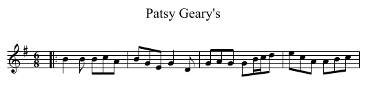 Patsy Geary's - staff notation
