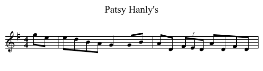 Patsy Hanly's - staff notation