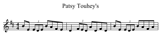 Patsy Touhey's - staff notation