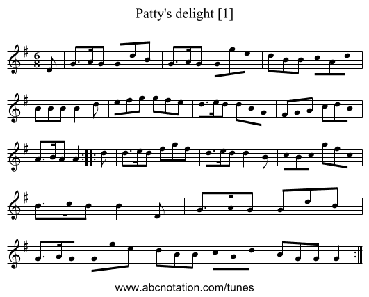 Patty's delight [1] - staff notation