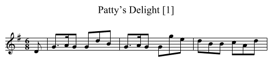 Patty’s Delight [1] - staff notation