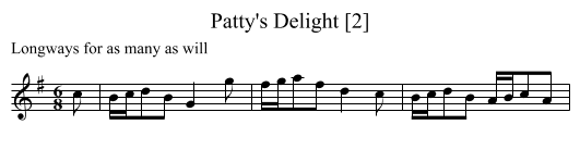 Patty's Delight [2] - staff notation