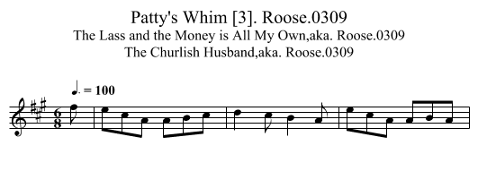 Patty's Whim [3]. Roose.0309 - staff notation