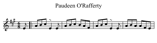 Paudeen O'Rafferty - staff notation