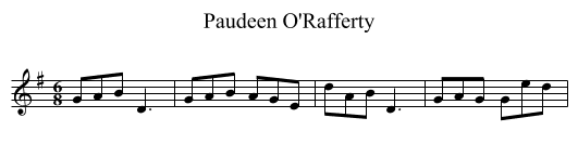 Paudeen O'Rafferty - staff notation