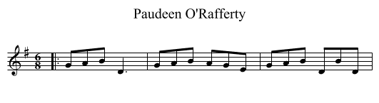 Paudeen O'Rafferty - staff notation