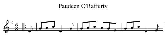 Paudeen O'Rafferty - staff notation