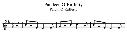 Paudeen O’Rafferty - staff notation