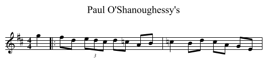 Paul O'Shanoughessy's - staff notation