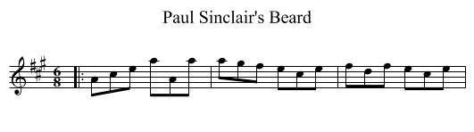 Paul Sinclair's Beard - staff notation
