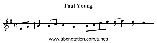 Paul Young - staff notation