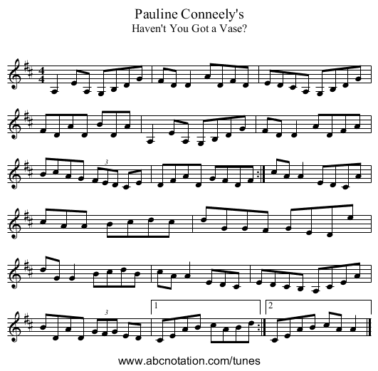 Pauline Conneely's - staff notation