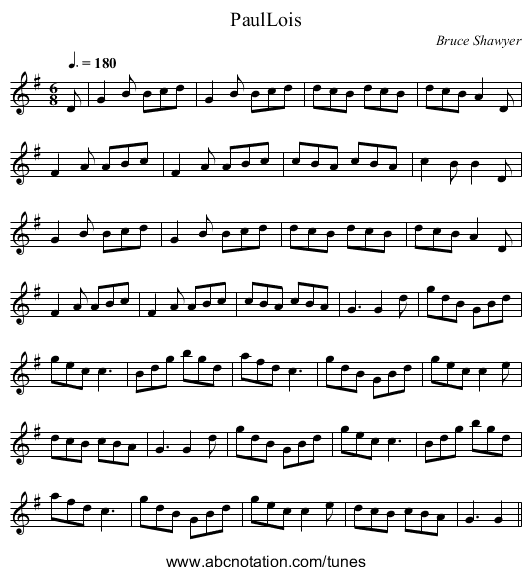 PaulLois - staff notation