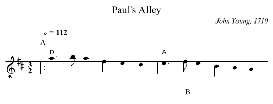 Paul's Alley - staff notation