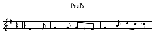 Paul's - staff notation