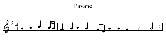 Pavane - staff notation