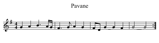 Pavane - staff notation