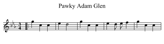 Pawky Adam Glen - staff notation