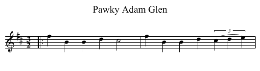 Pawky Adam Glen - staff notation