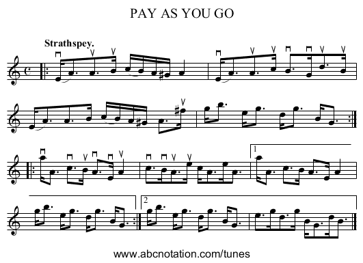 PAY AS YOU GO - staff notation