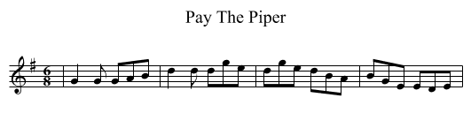 Pay The Piper - staff notation