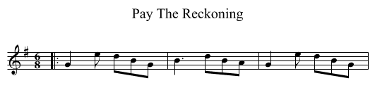 Pay The Reckoning - staff notation