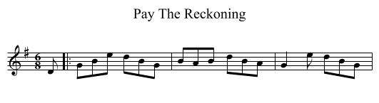 Pay The Reckoning - staff notation